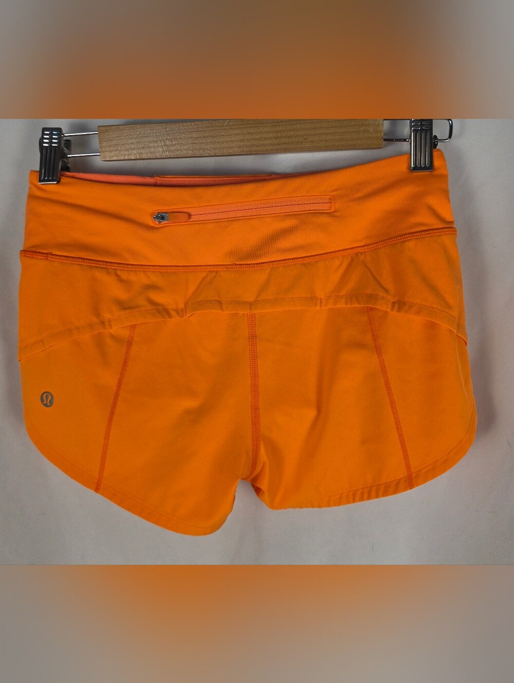 Lululemon Speed Up Low Rise Lined Running Shorts Neon Orange - Size 2 - Picture 2 of 5